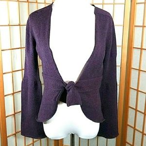 Anthropologie sleeping on snow plum cardigan wool